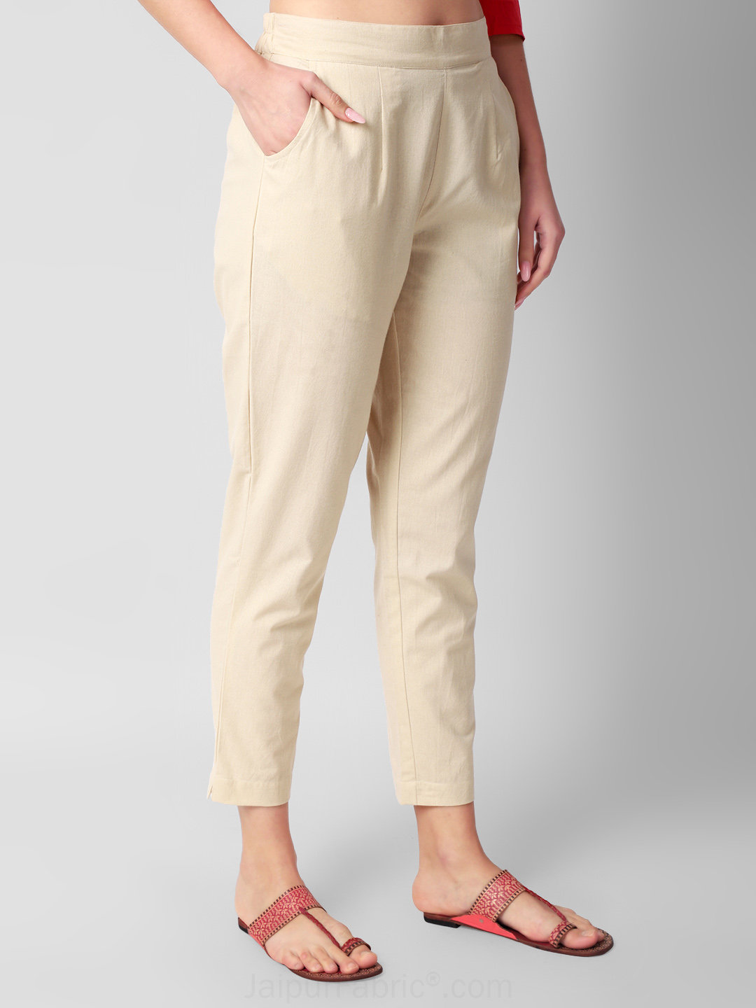 Caramel Cream Women Cotton Pants casual and semi formal daily trousers