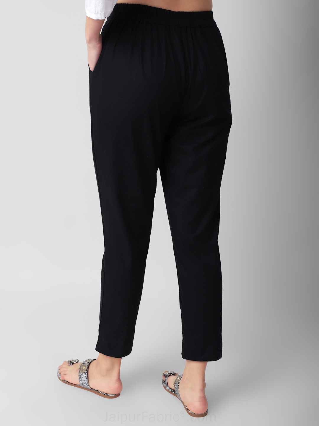 Jet Black Women Cotton Pants casual and semi formal daily trousers