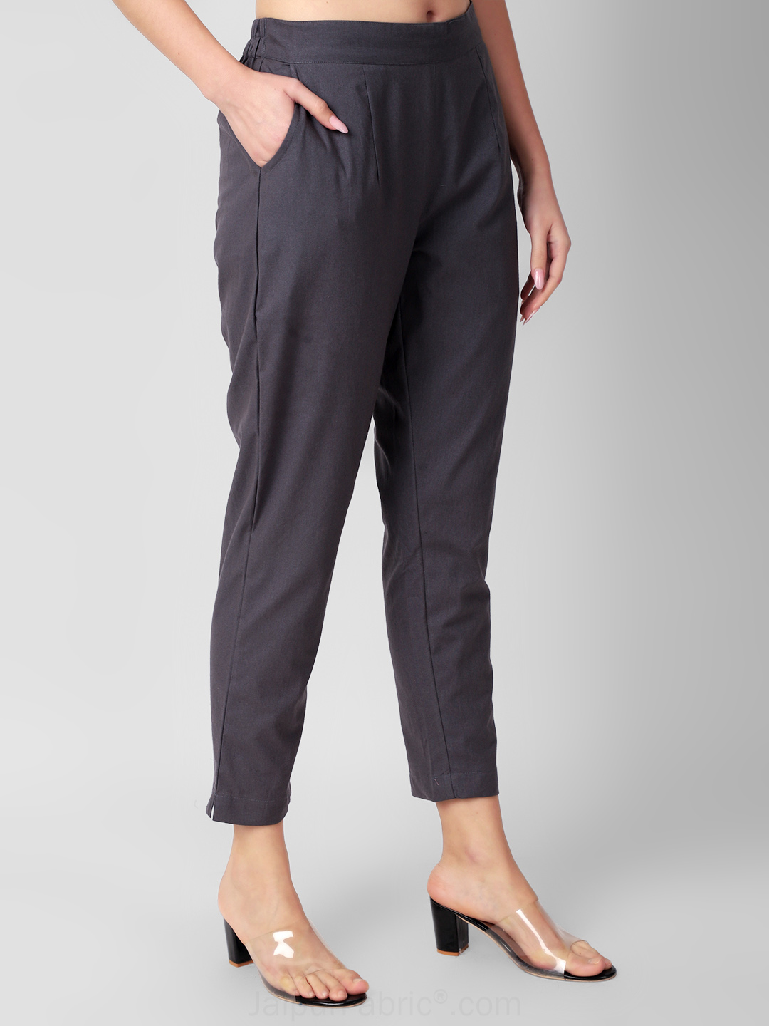 Slate Grey Women Cotton Pants casual and semi formal daily trousers