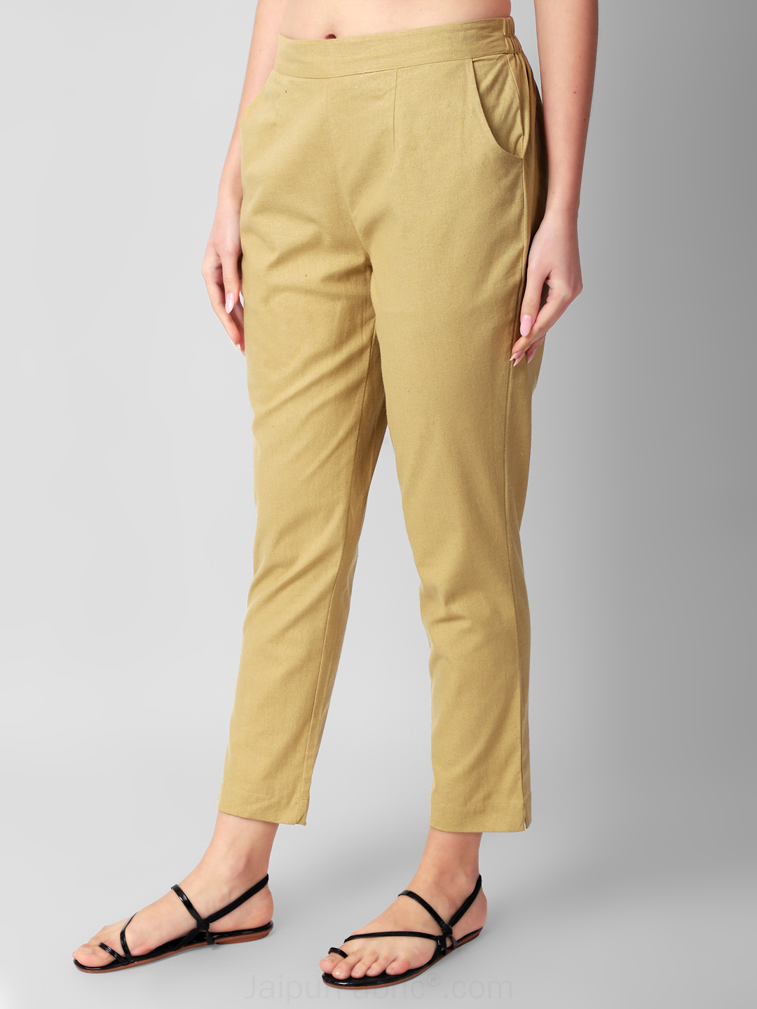 Sandy Beige Women Cotton Pants casual and semi formal daily trousers