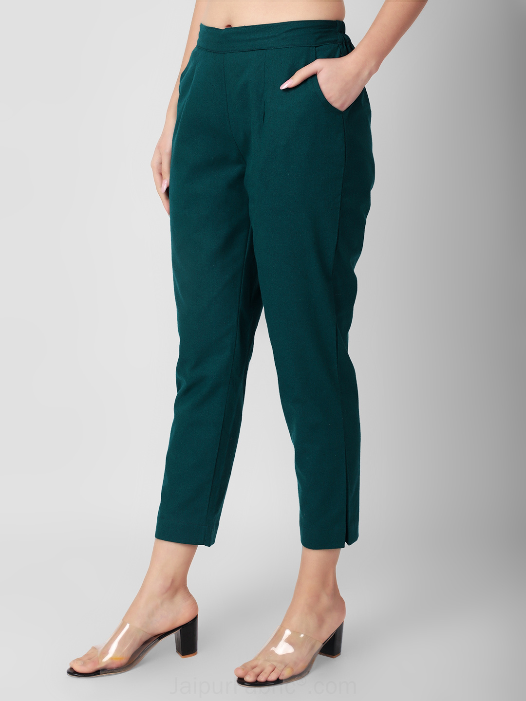 Bottle Green Women Cotton Pants casual and semi formal daily trousers