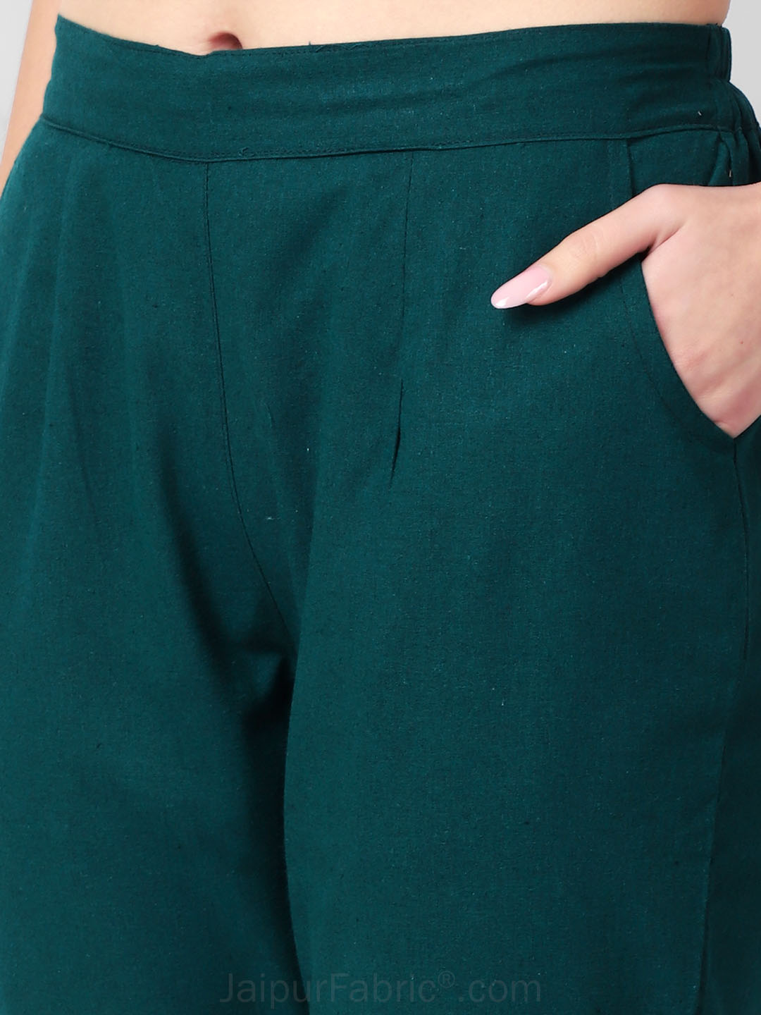 Bottle Green Women Cotton Pants casual and semi formal daily trousers