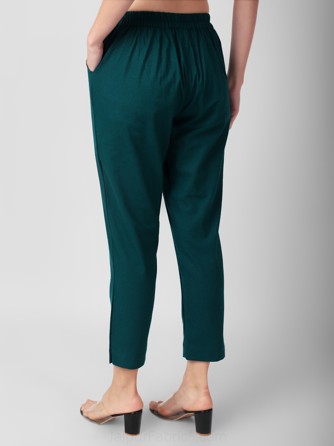 Bottle Green Women Cotton Pants casual and semi formal daily trousers