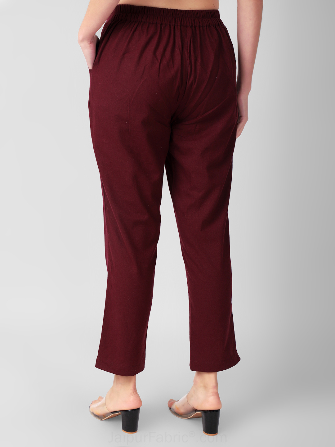 Wine Velour Women Cotton Pants casual and semi formal daily trousers