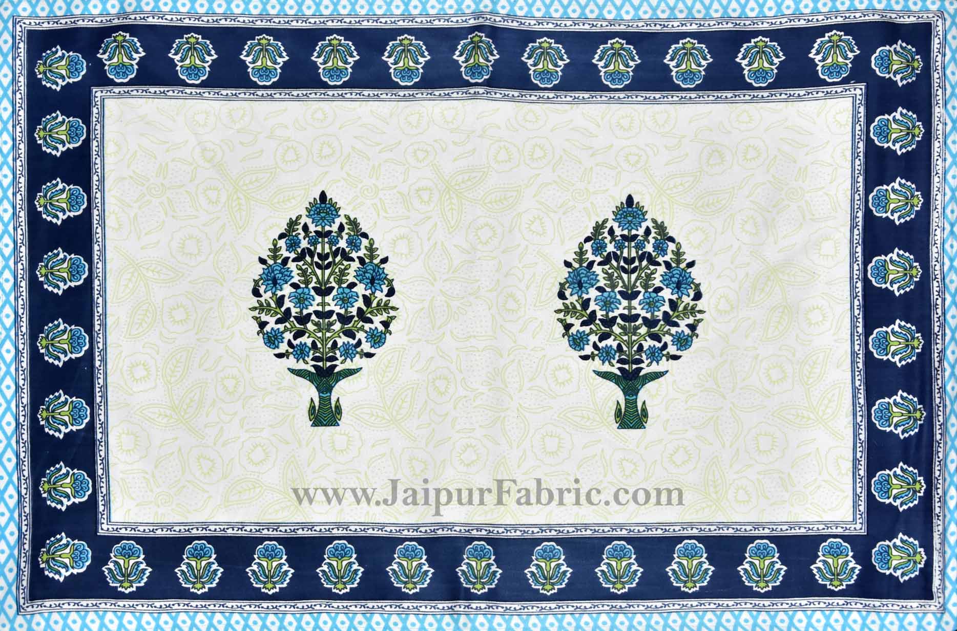 Gorgeous Glaze cotton Green Paan Double Bedsheet