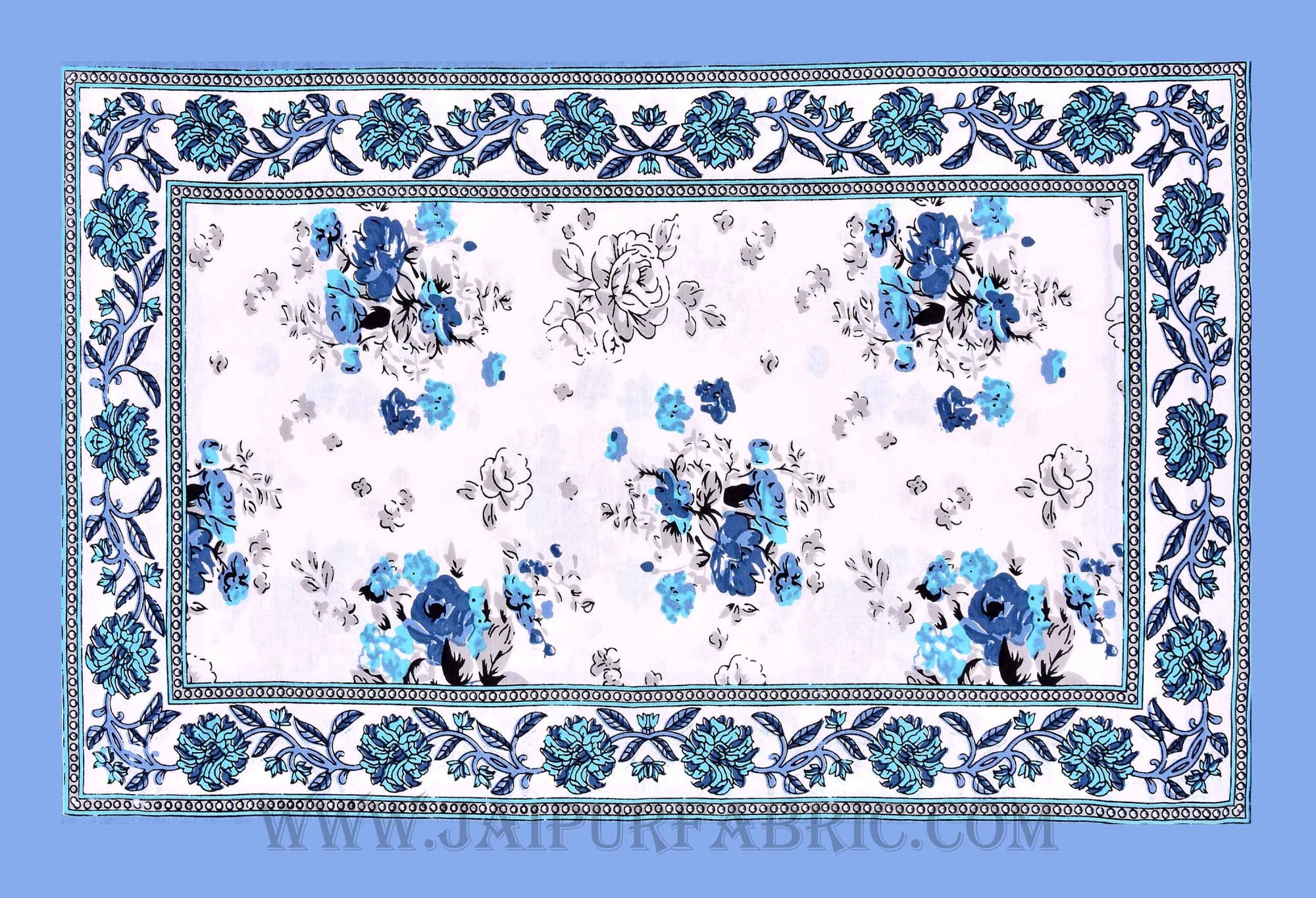 Blue Bunch of Flowers Single Bedsheet