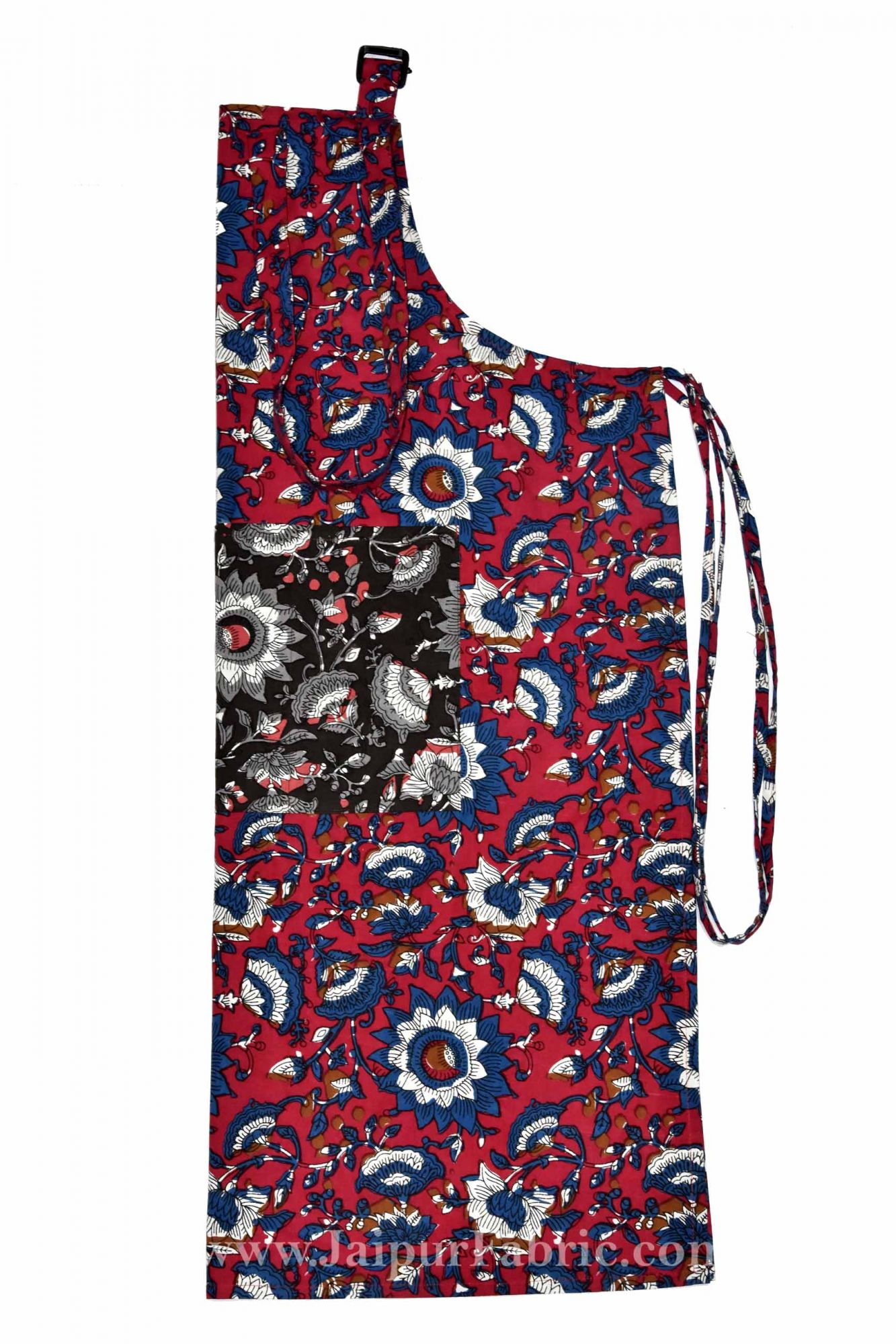 Batik print red apron