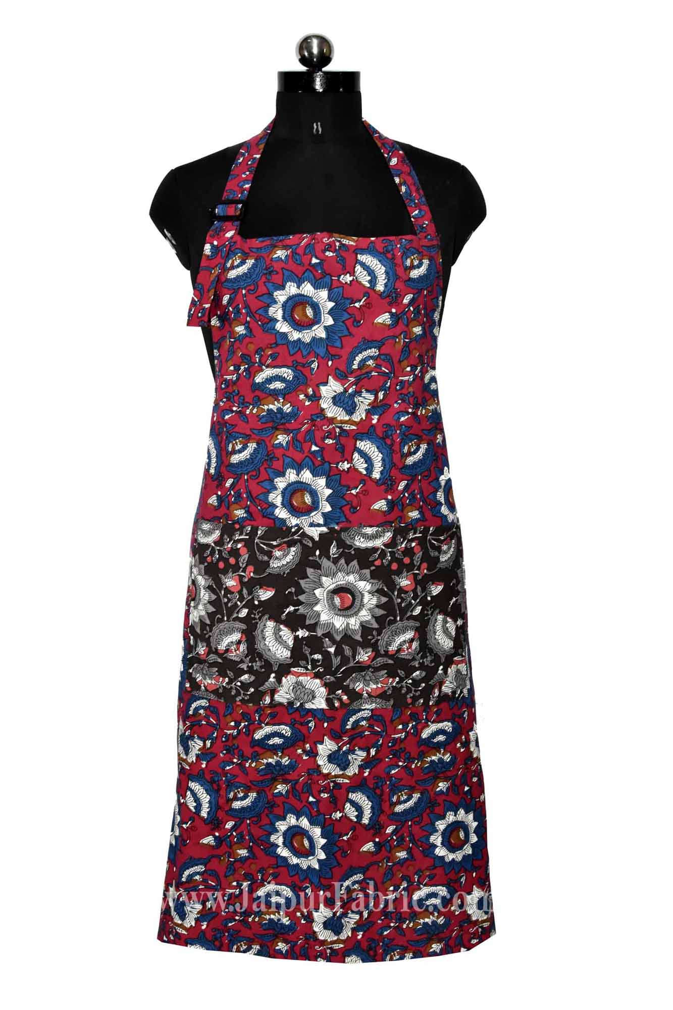 Batik print red apron