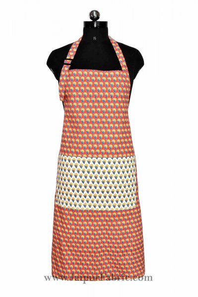 Buti print orange apron