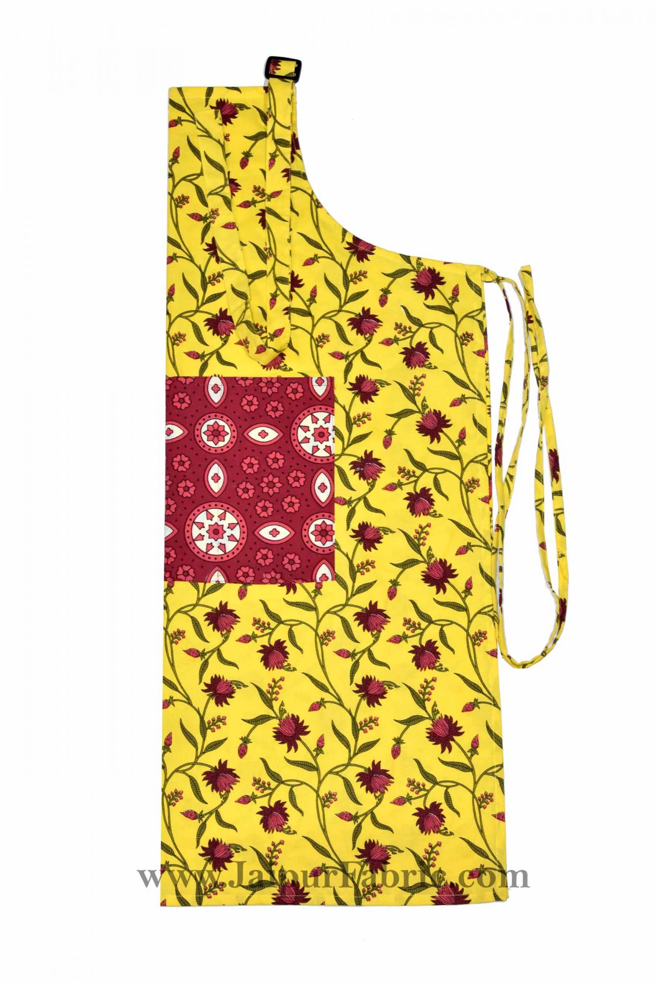 Floral Motif print yellow apron