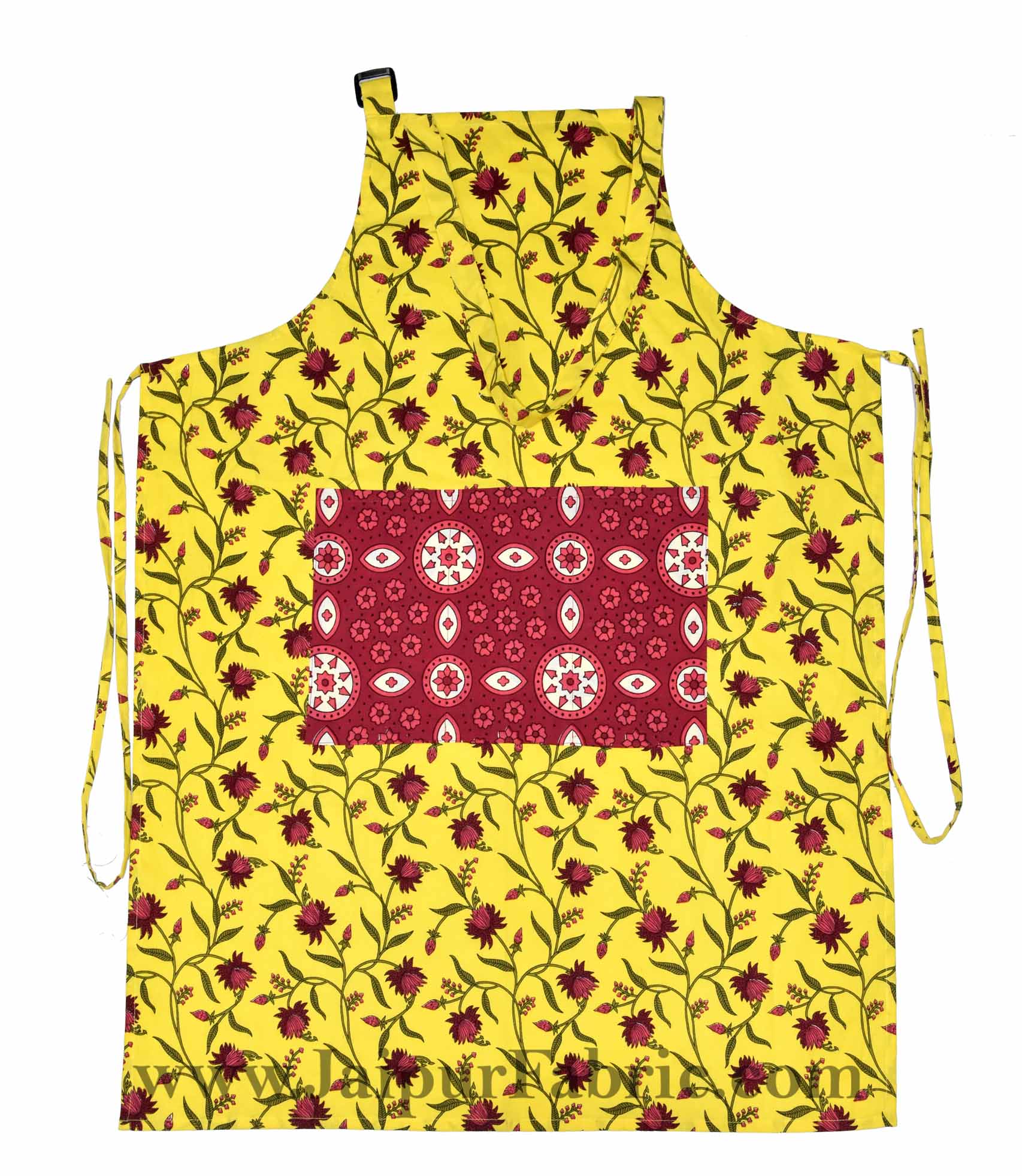 Floral Motif print yellow apron