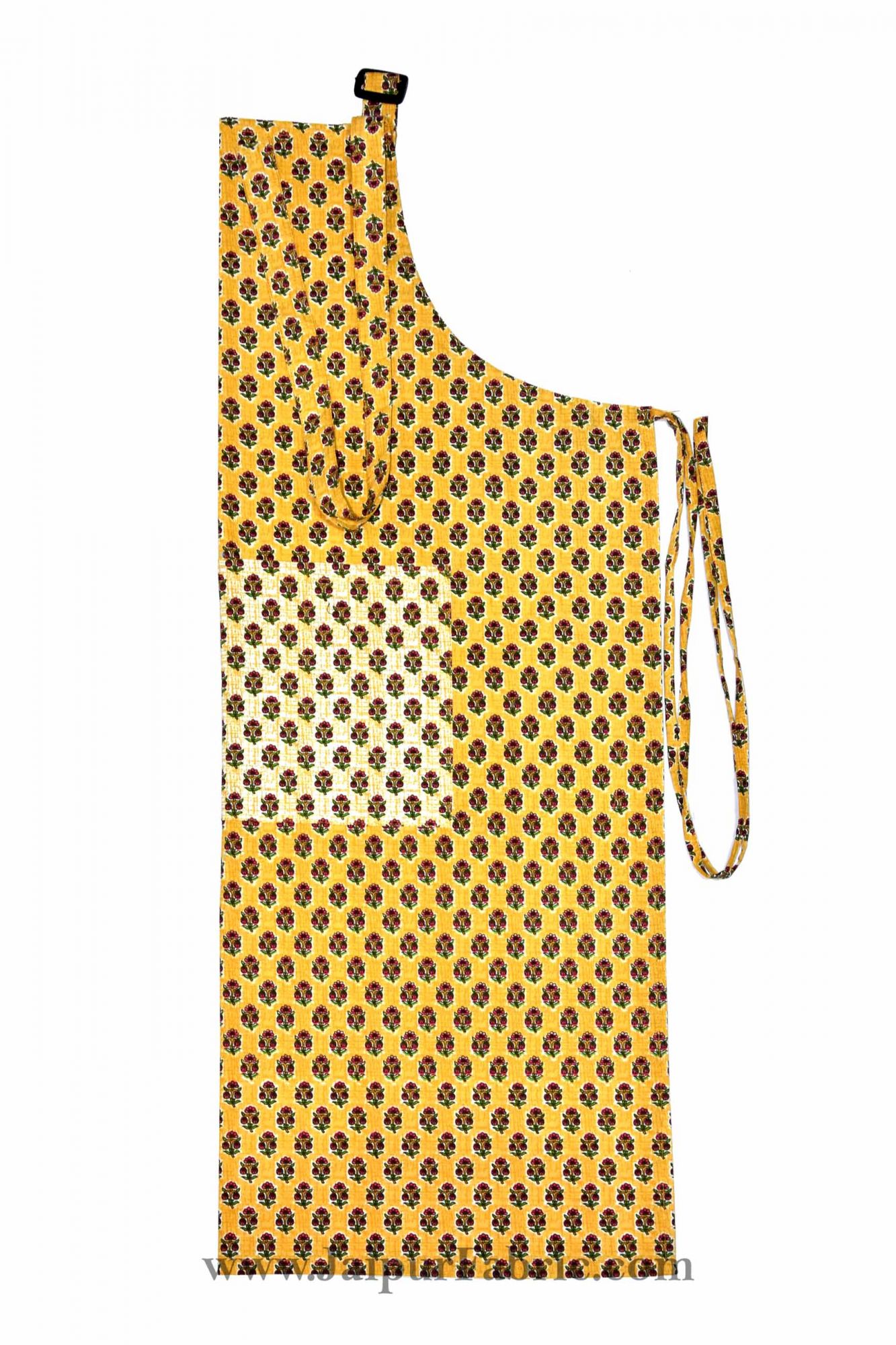 Floral buta print mustard yellow apron