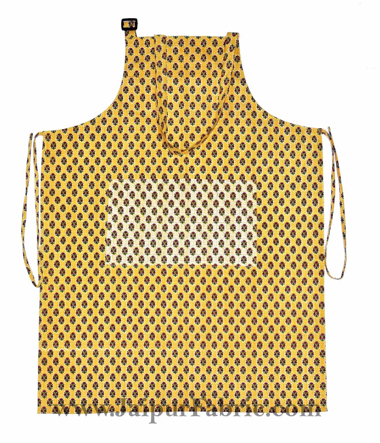 Floral buta print mustard yellow apron