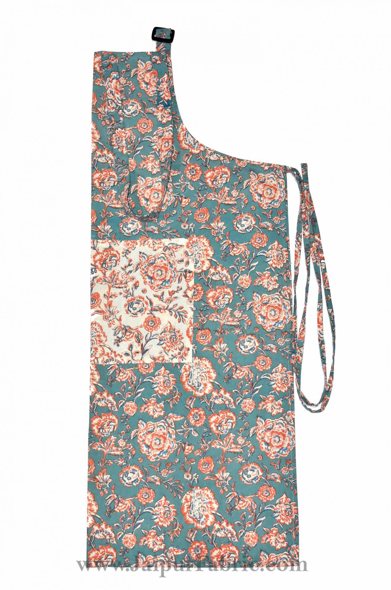 Floral Motif pastel green apron