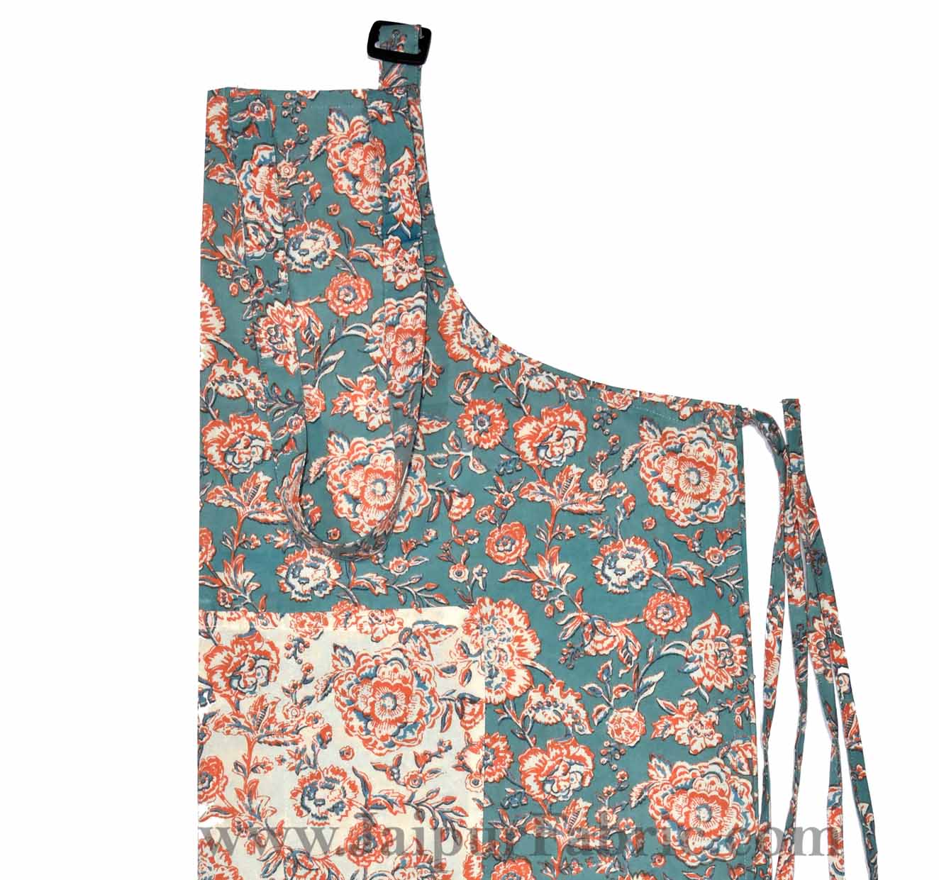 Floral Motif pastel green apron