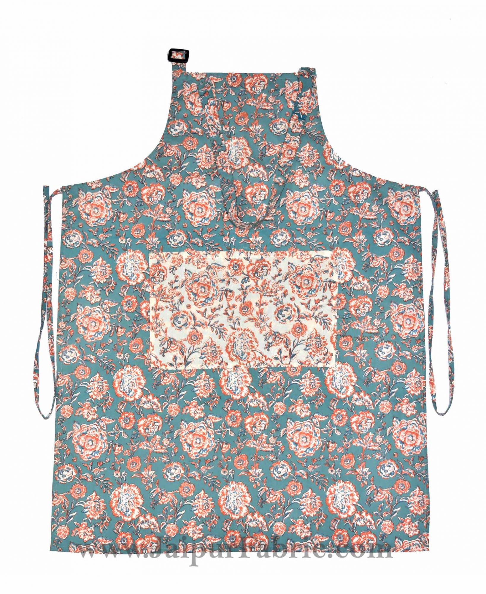 Floral Motif pastel green apron