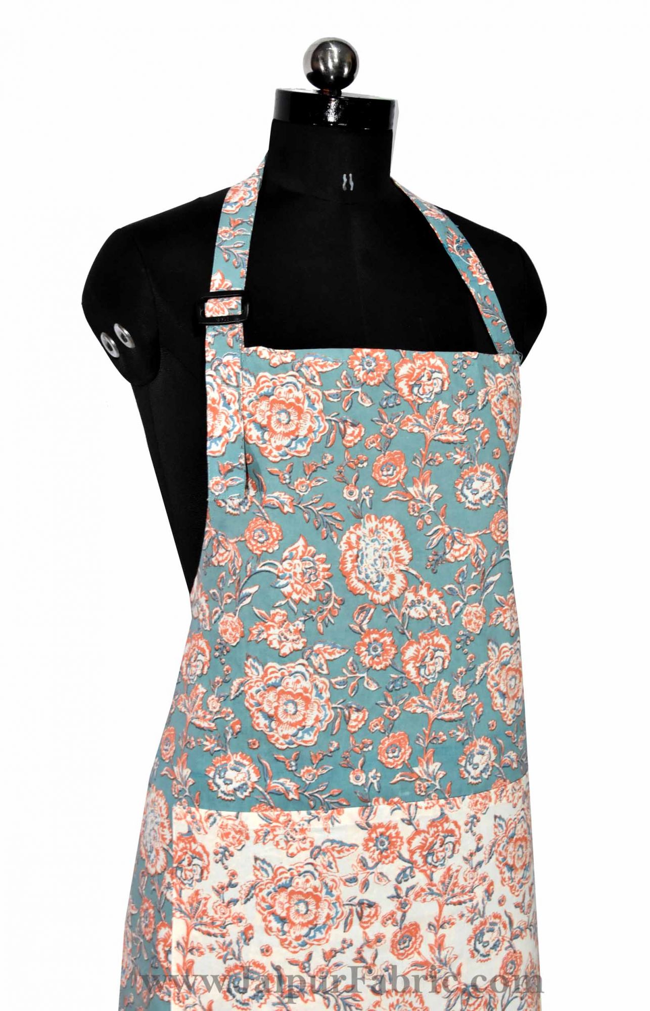 Floral Motif pastel green apron