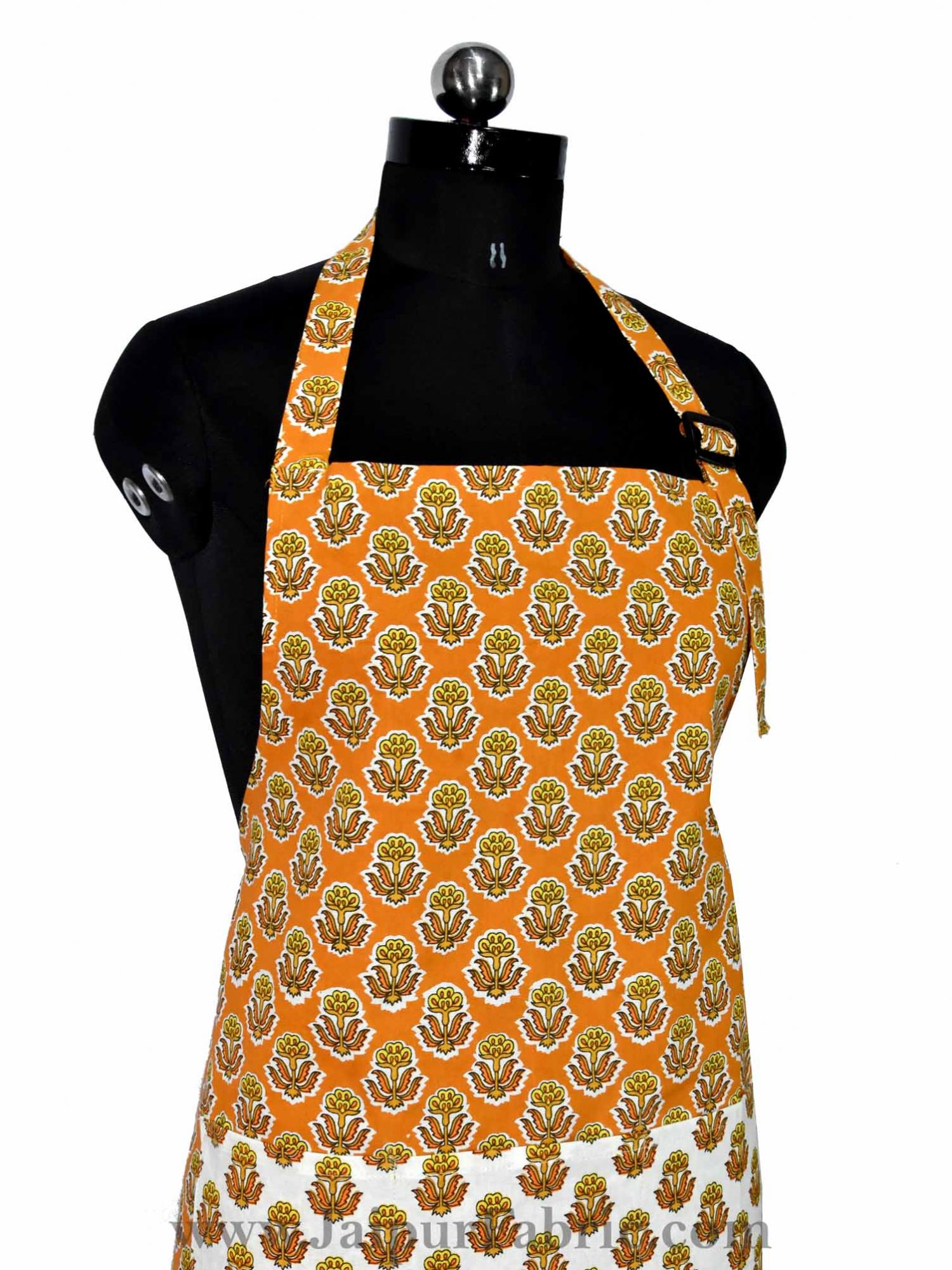 Orange flower bouquet print apron