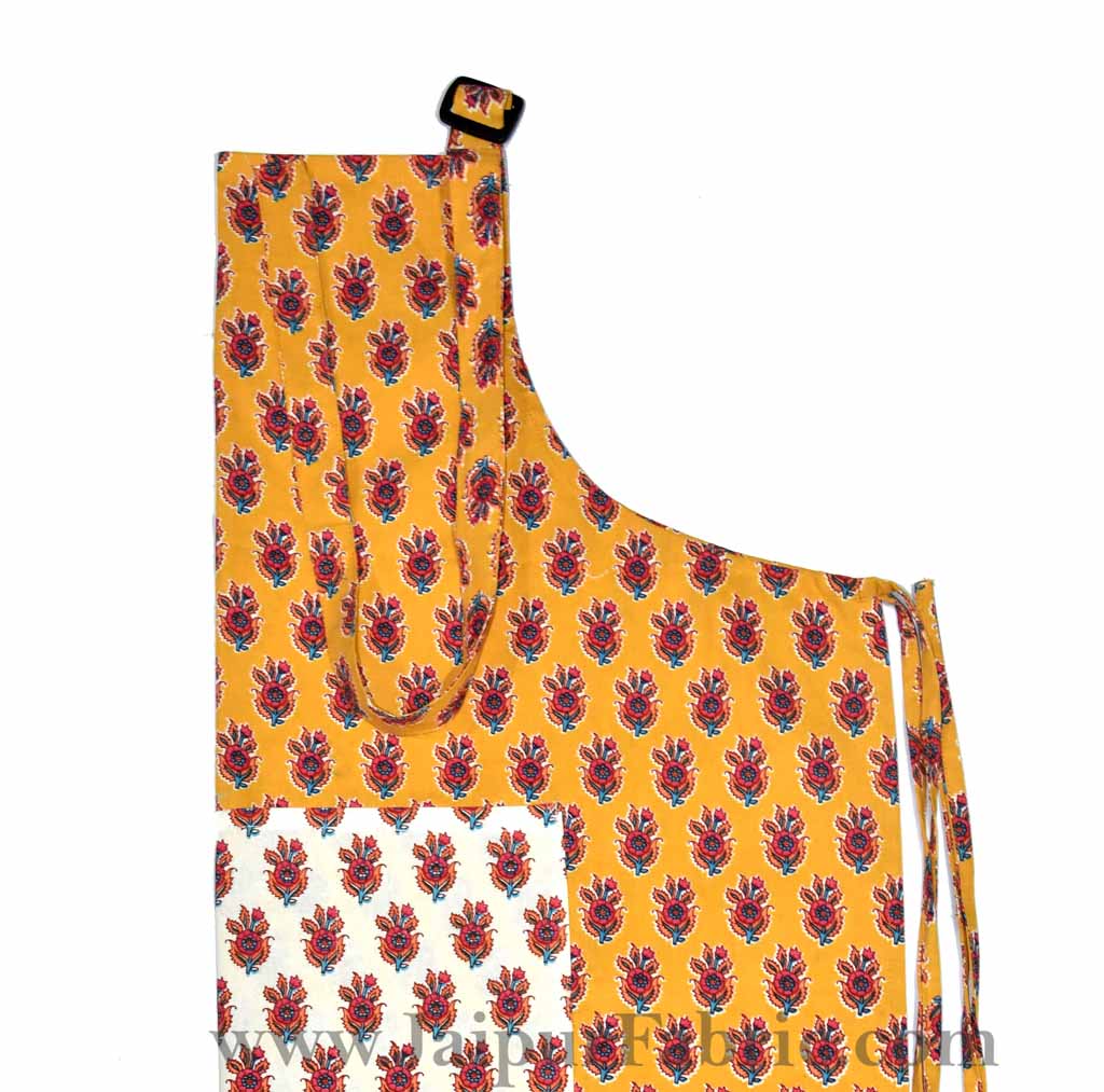 Yellow flower bouquet print apron