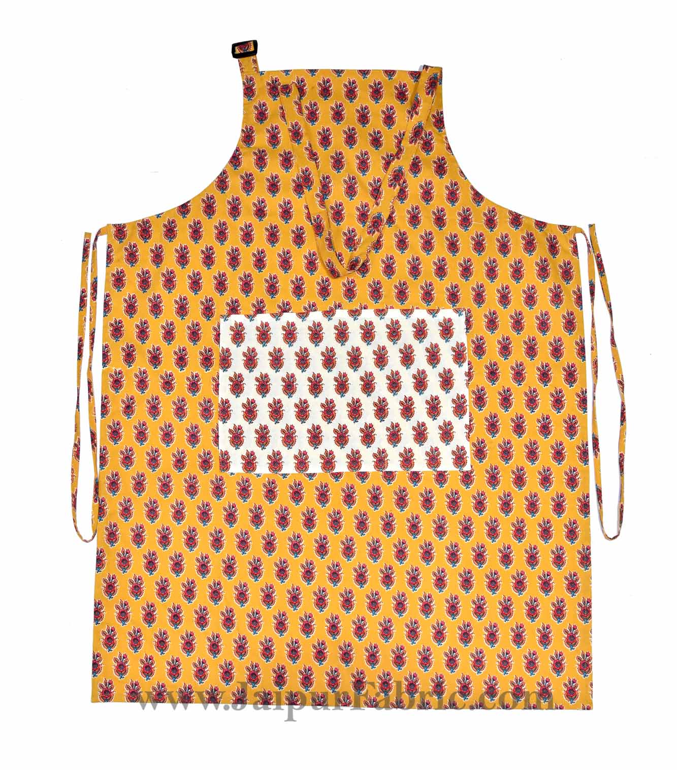 Yellow flower bouquet print apron