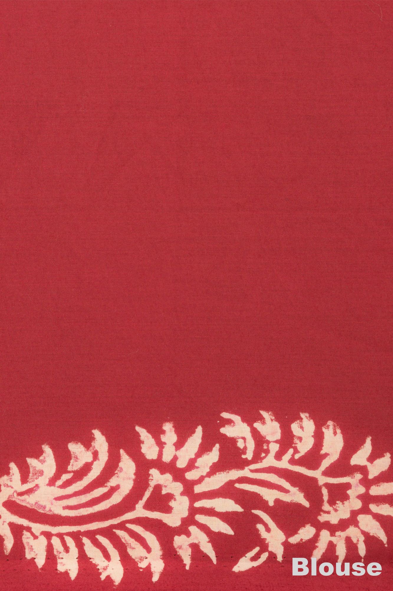 Pure Kota Doria Red Discharge Print Kota Doria Saree with Unstitched Blouse - Red