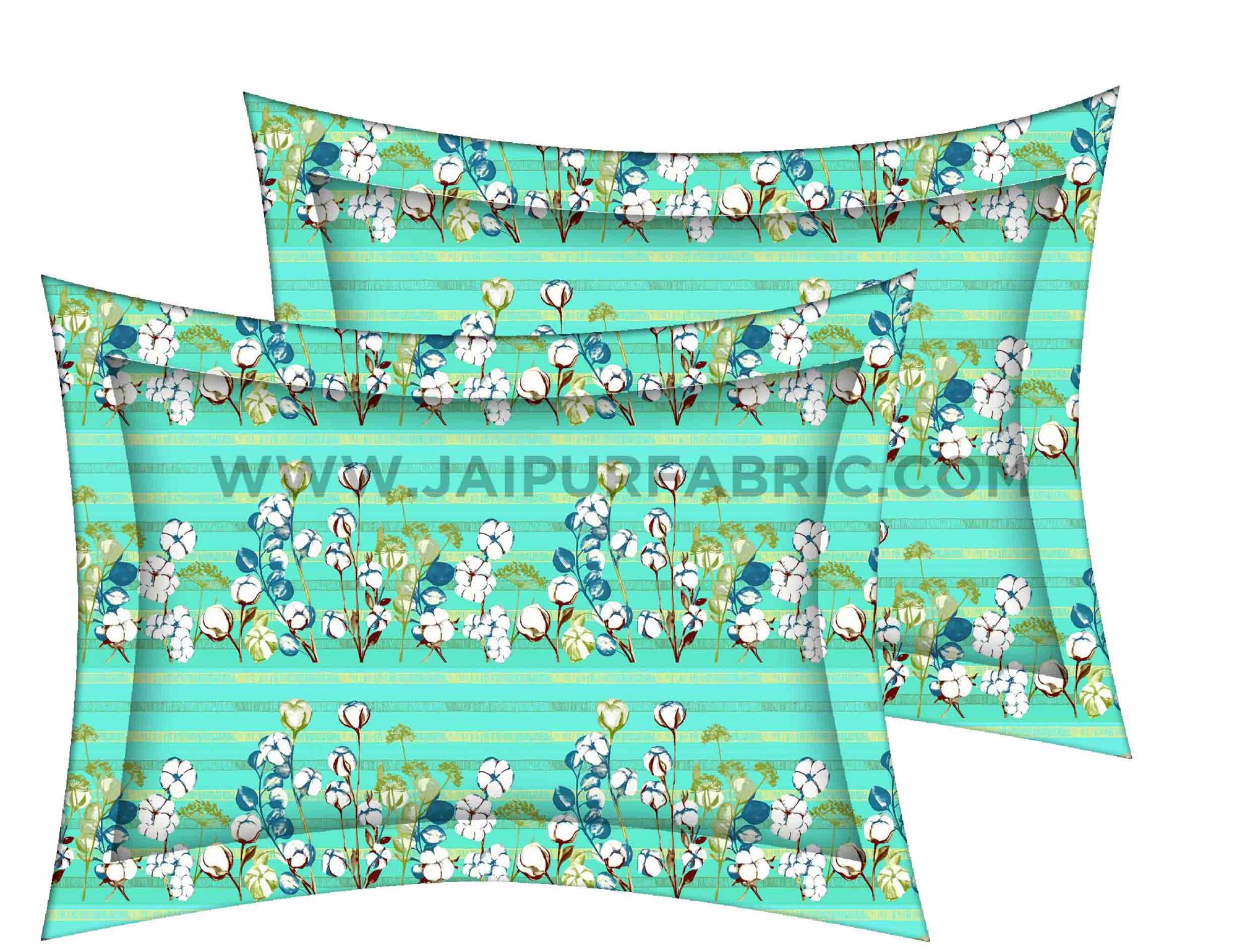 Mint Green Floral Delight King Size Bedsheet