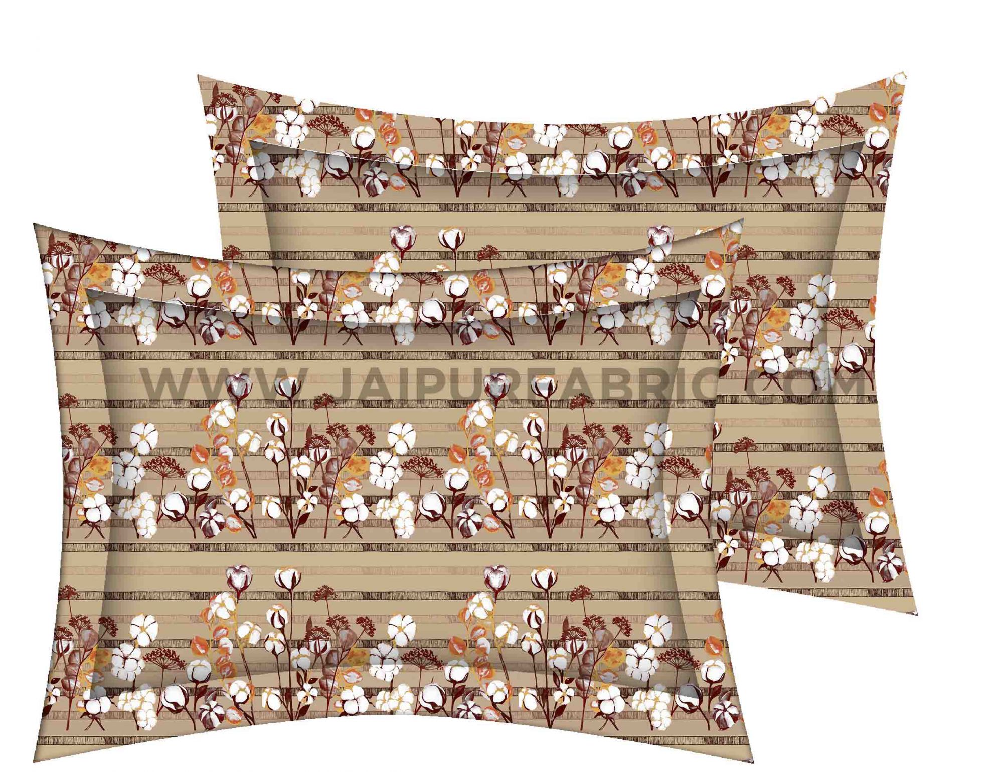 Brown Floral Delight King Size Bedsheet