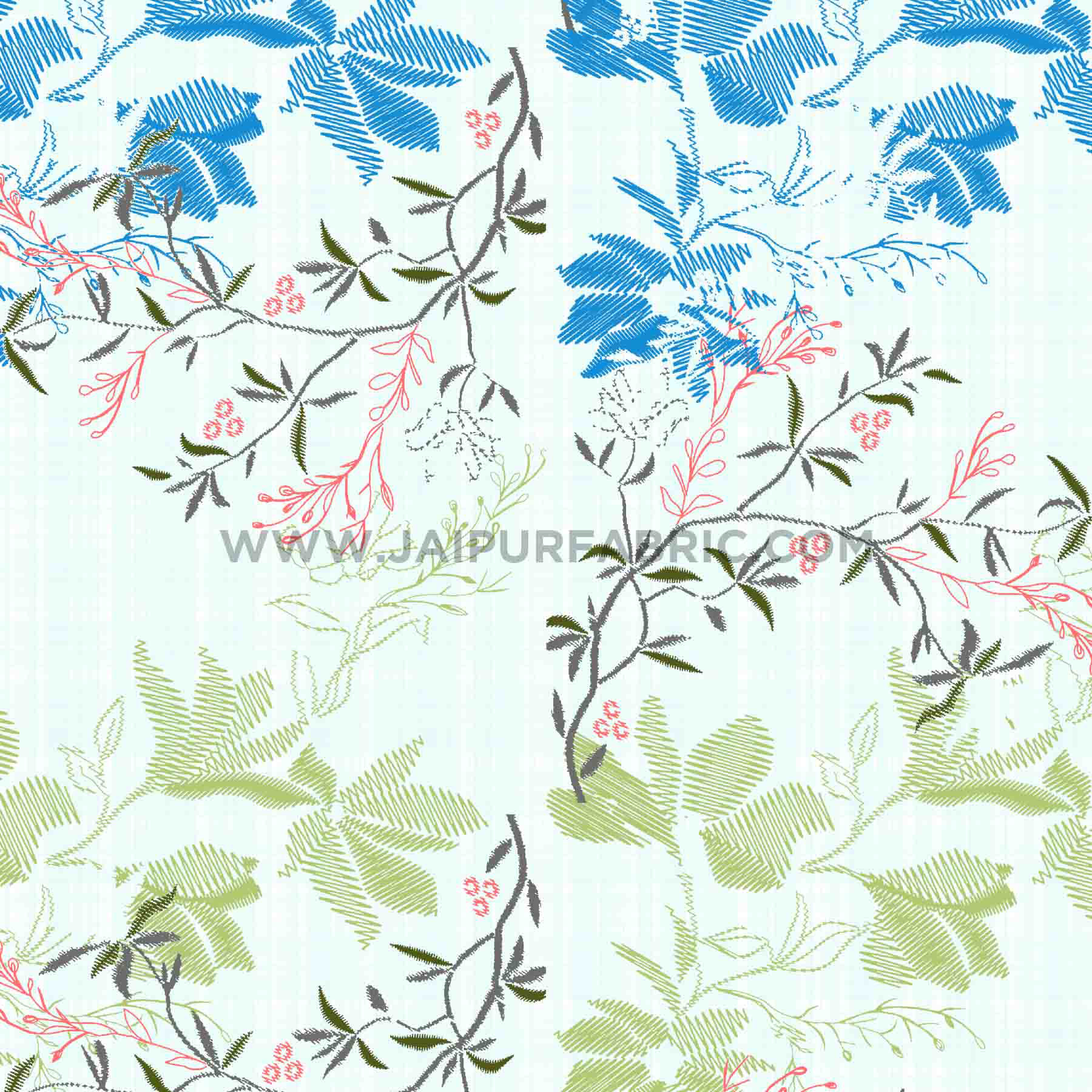 Blue Floral Aroma King Size Bedsheet