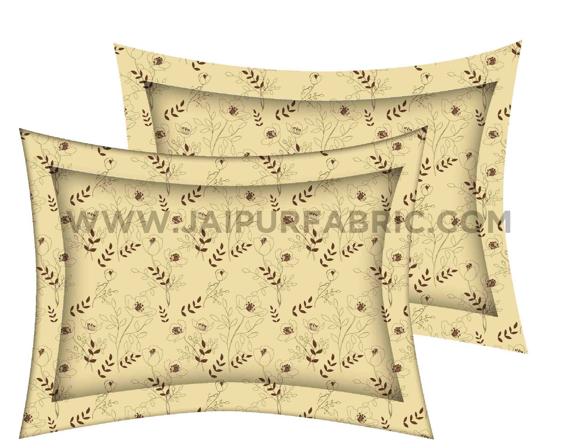 Brown Floral Manjari King Size Bedsheet