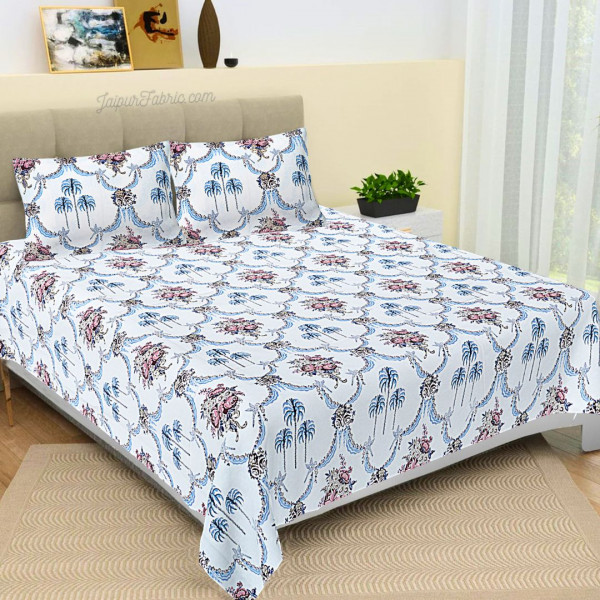 Blue Pottery Timeless Imprints 100% Cotton Block Printed Bedsheet Urban Jaipur