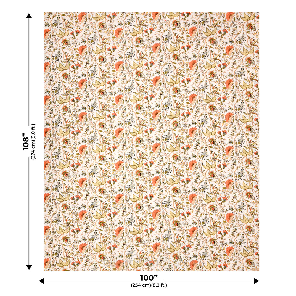 JaipurFabric® Anokhi Print Peachy Floral King Size BedSheet