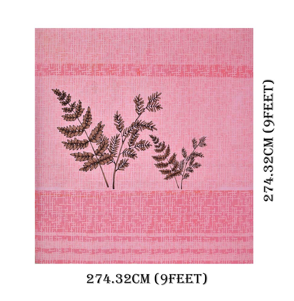 Leafy Twigs Pink Pure Cotton King Size Bedsheet