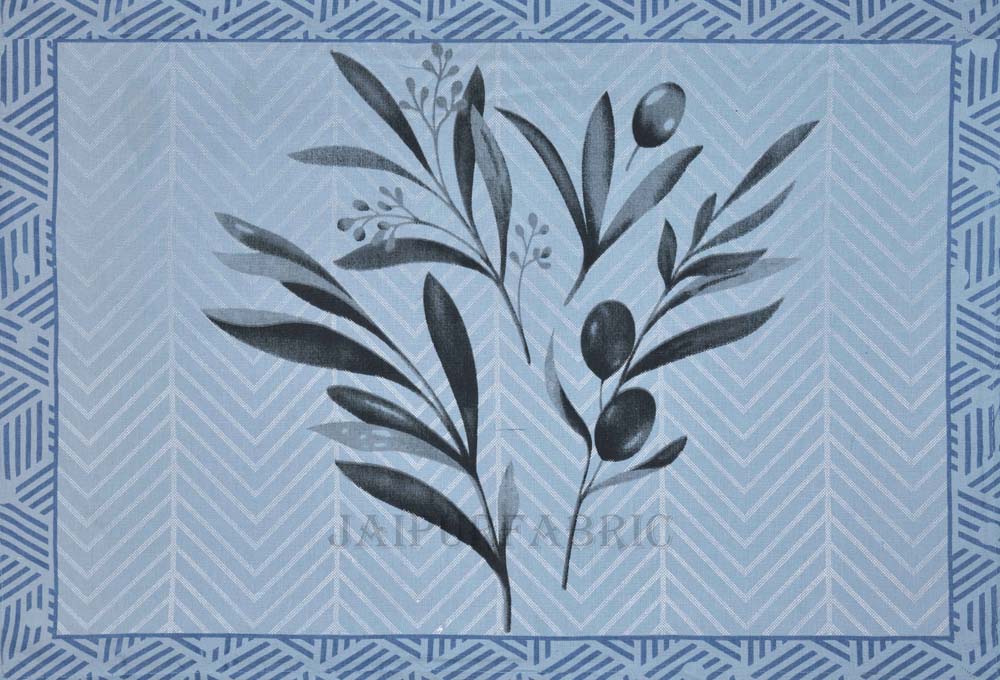 Leafy Luxury Blue Pure Cotton King Size Bedsheet