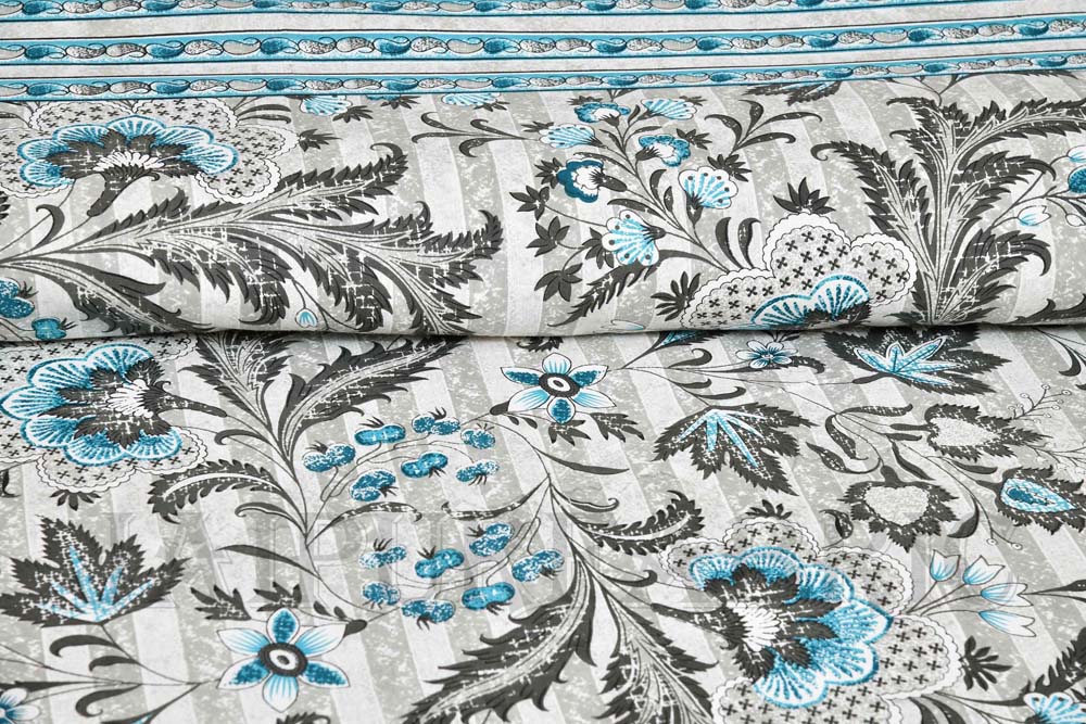 Bed in a Bag Porcelain Blue Paisley 1 Dohar + 1 Double BedSheet + 2 Pillow Covers