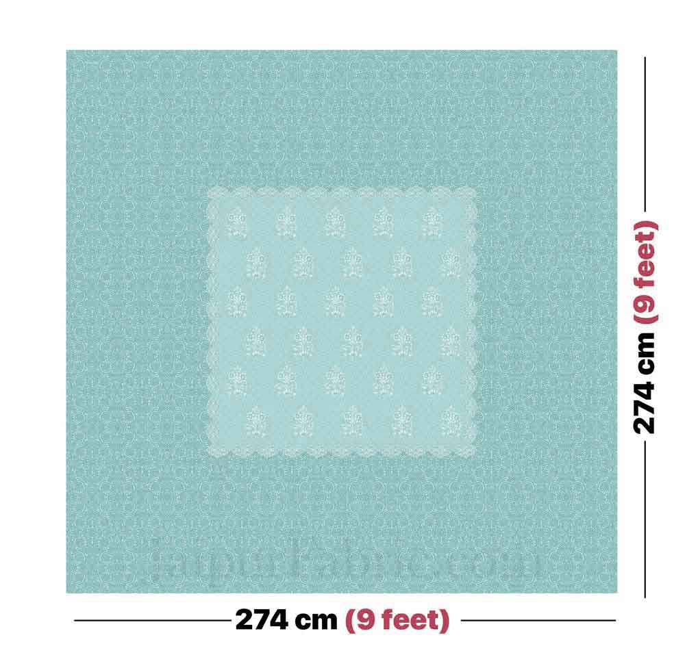 Boota Pastel Blue King Size Pure Cotton Bedsheet