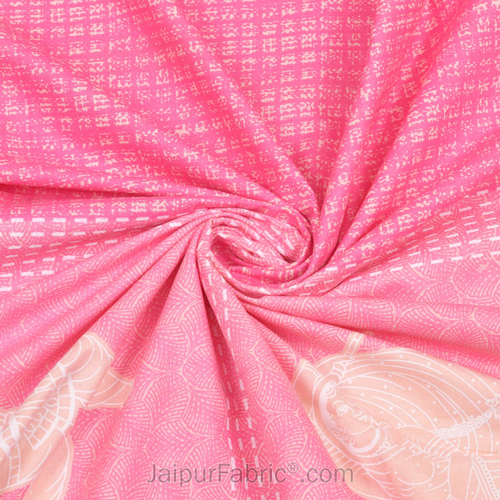 Celebration Pastel Pink King Size Pure Cotton Bedsheet