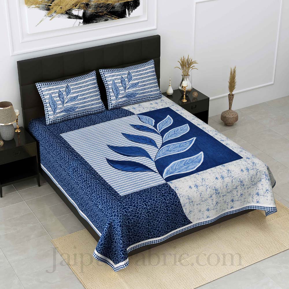 Procian Print Cotyledon Blue Pure Cotton King Size Bedsheet