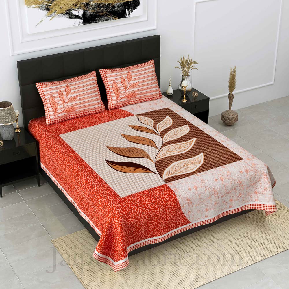 Procian Print Cotyledon Peach Pure Cotton King Size Bedsheet