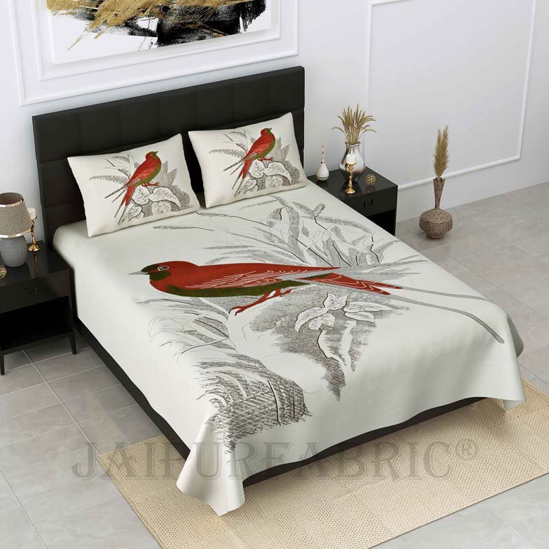 Big Bird Red Pure Cotton Double Bedsheet