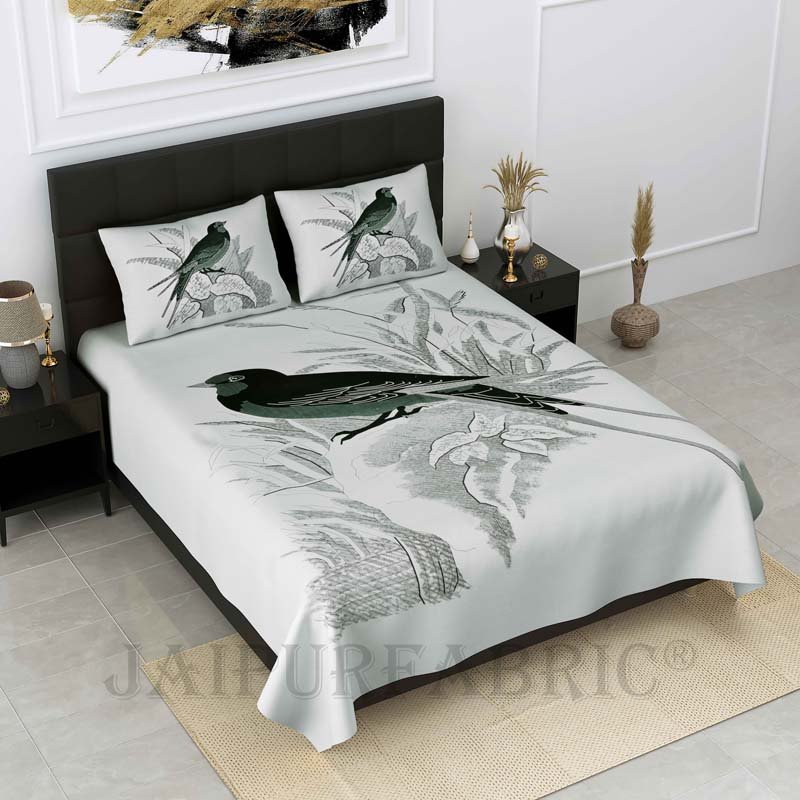 Big Bird Green Pure Cotton Double Bedsheet