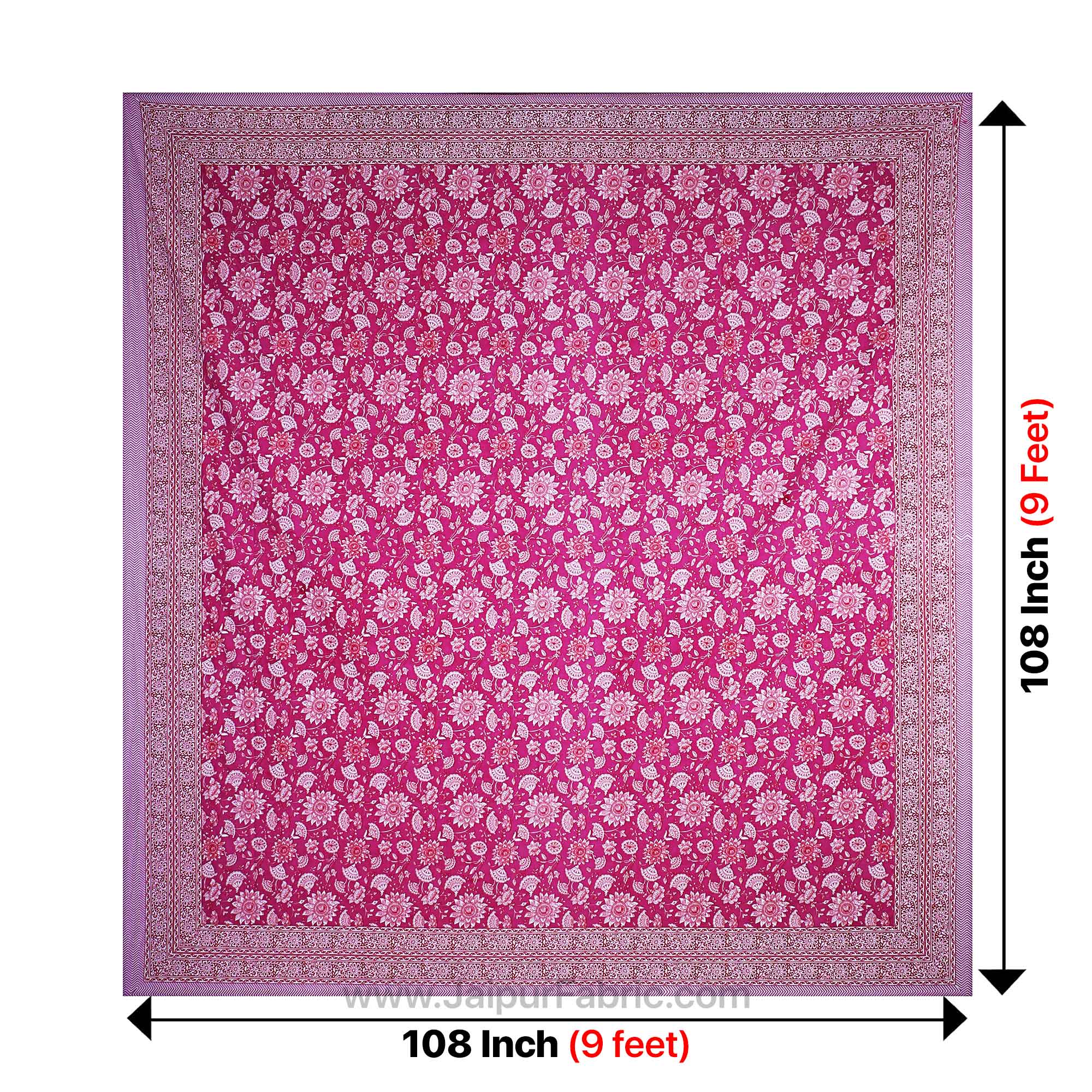 Pink Floral Flavor King Size Bedsheet