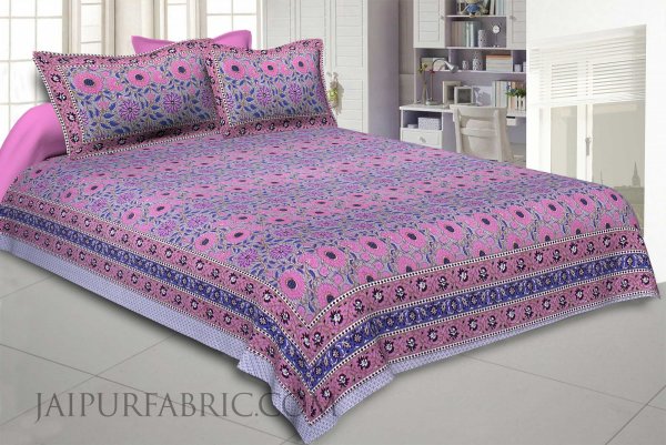 Grey Blooming Festivity Double Bedsheet