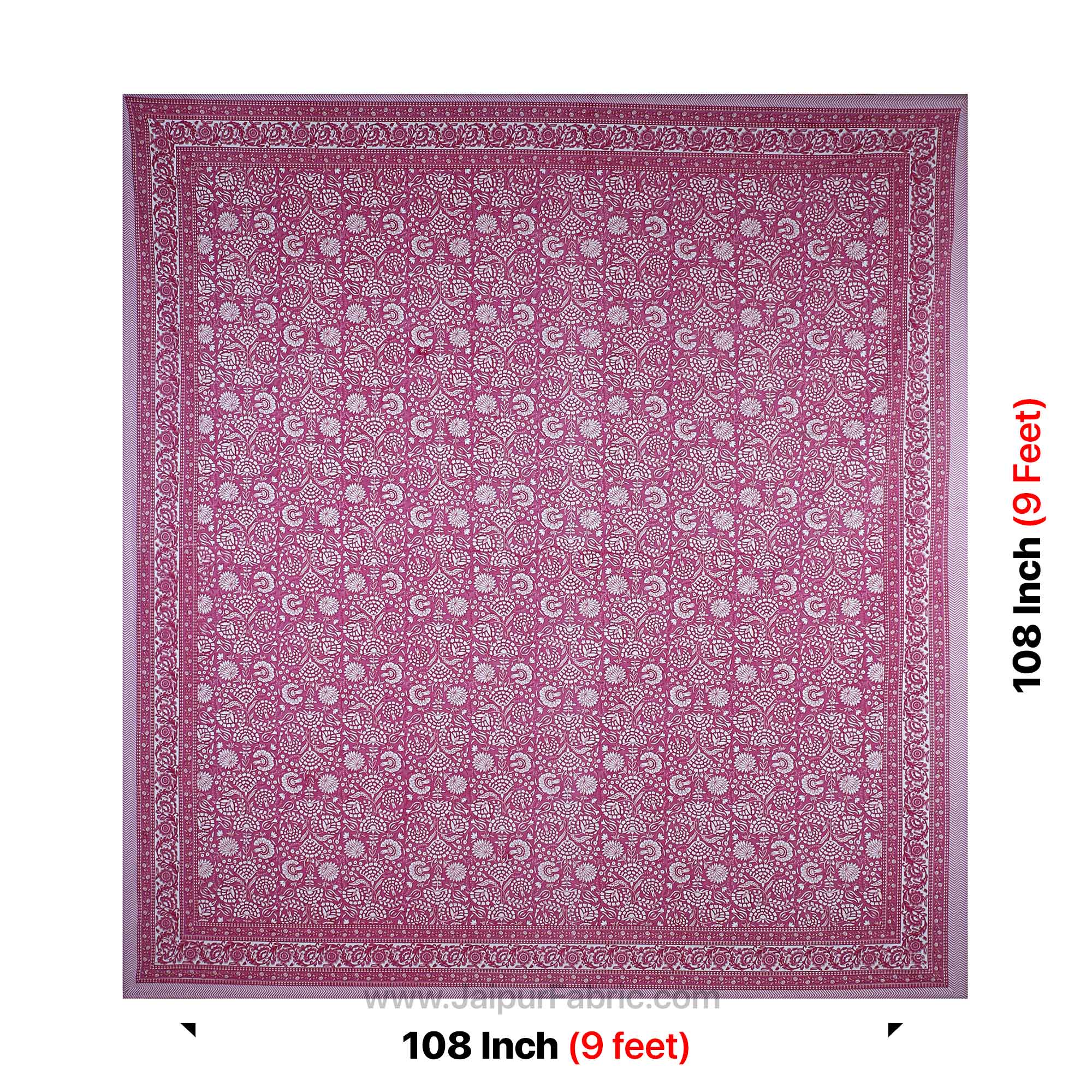 Pink Color Floral King Size Bedsheet