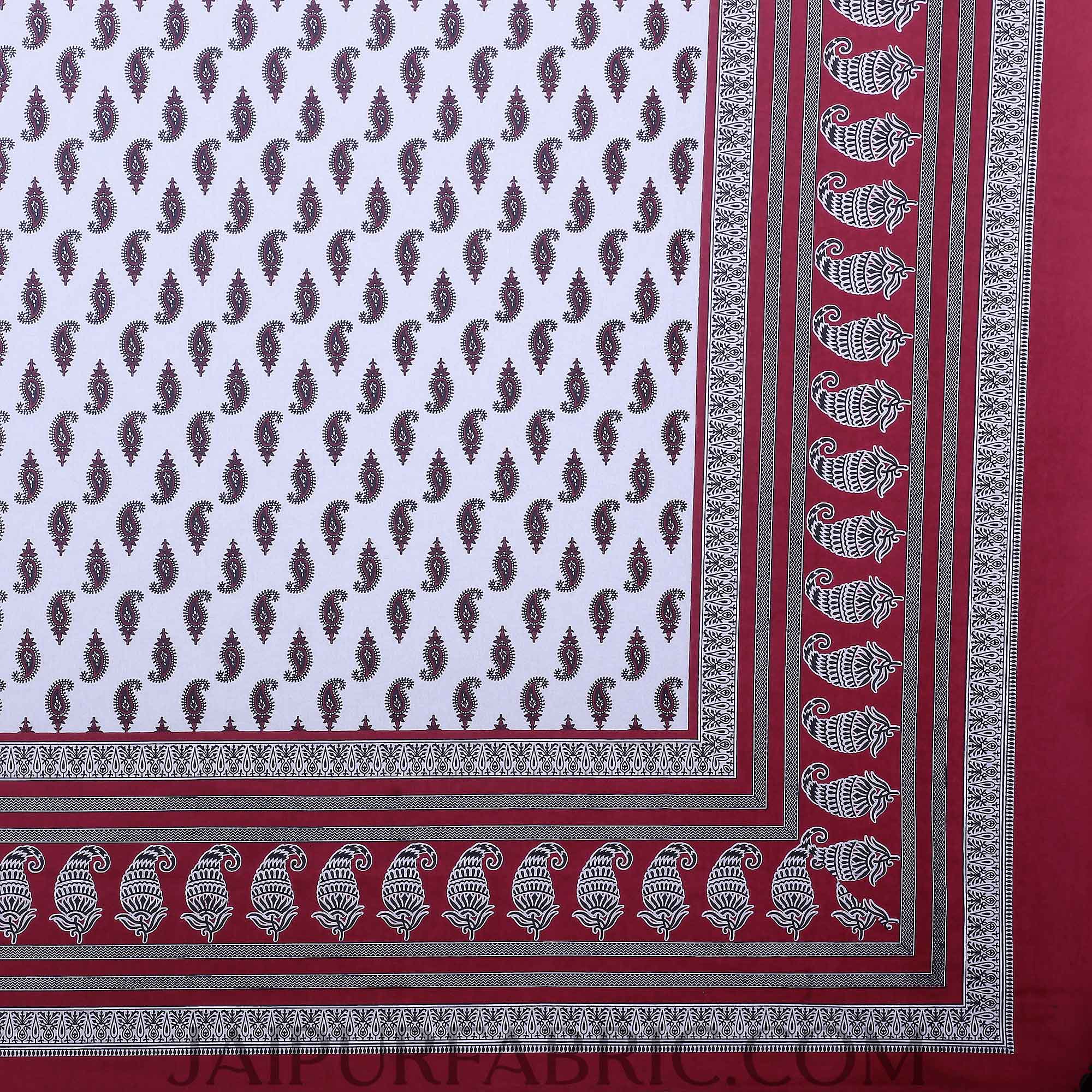 Kacchi Keri Maroon Double Bedsheet