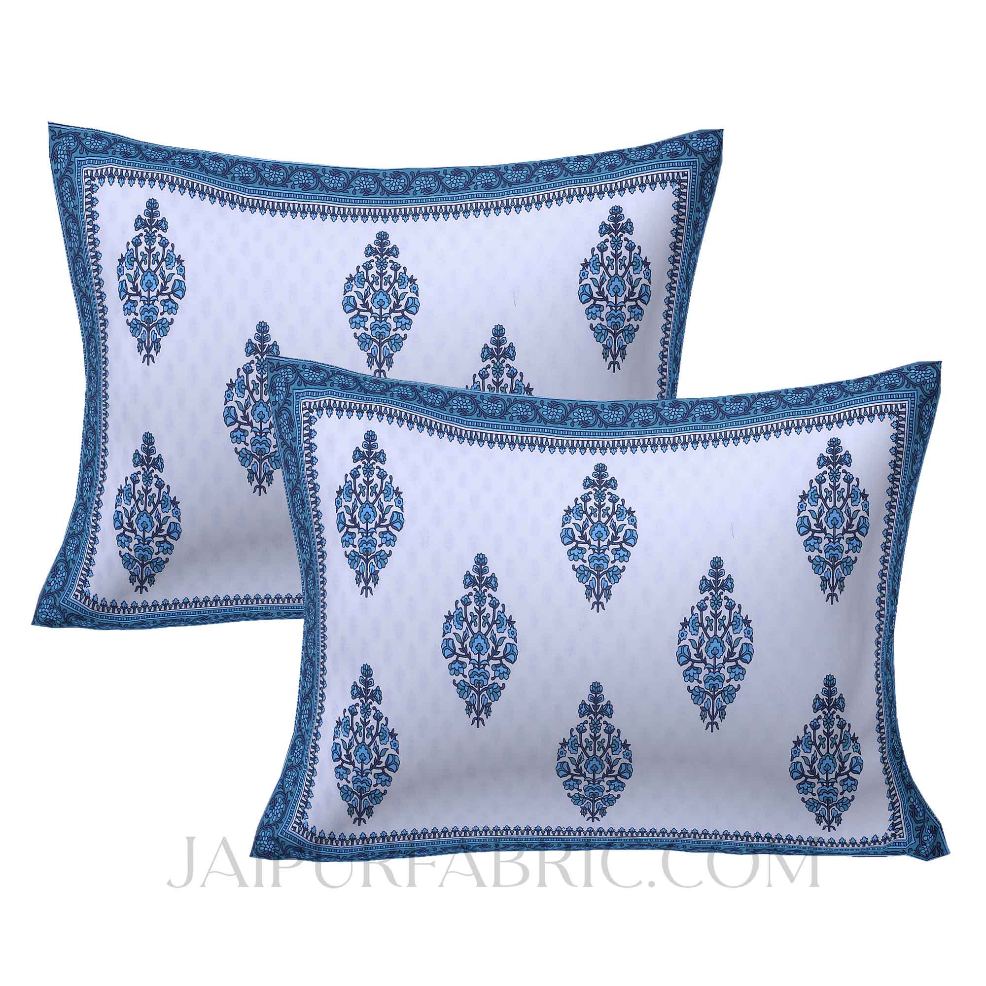 Little Block Prints Blue Double Bedsheet