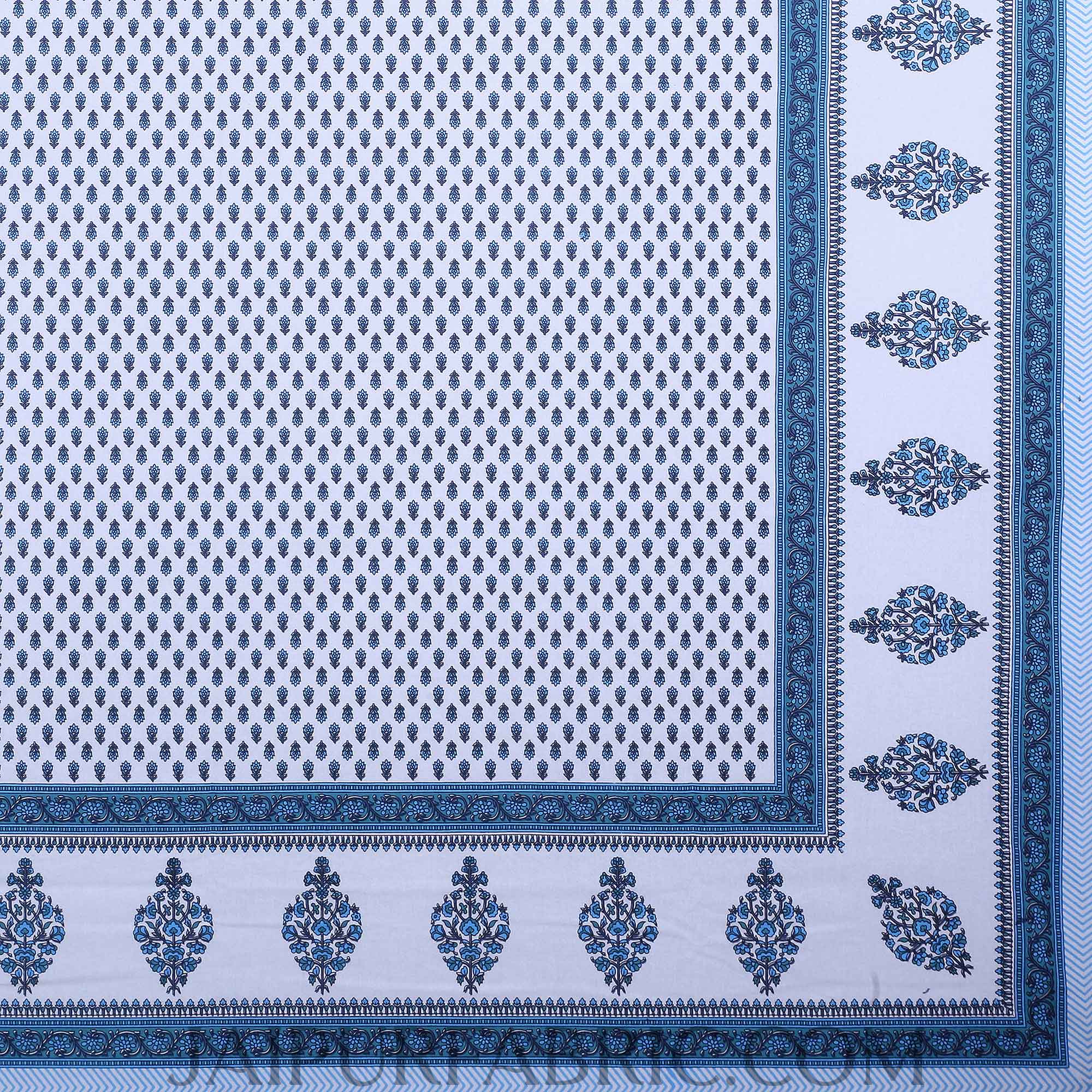 Little Block Prints Blue Double Bedsheet