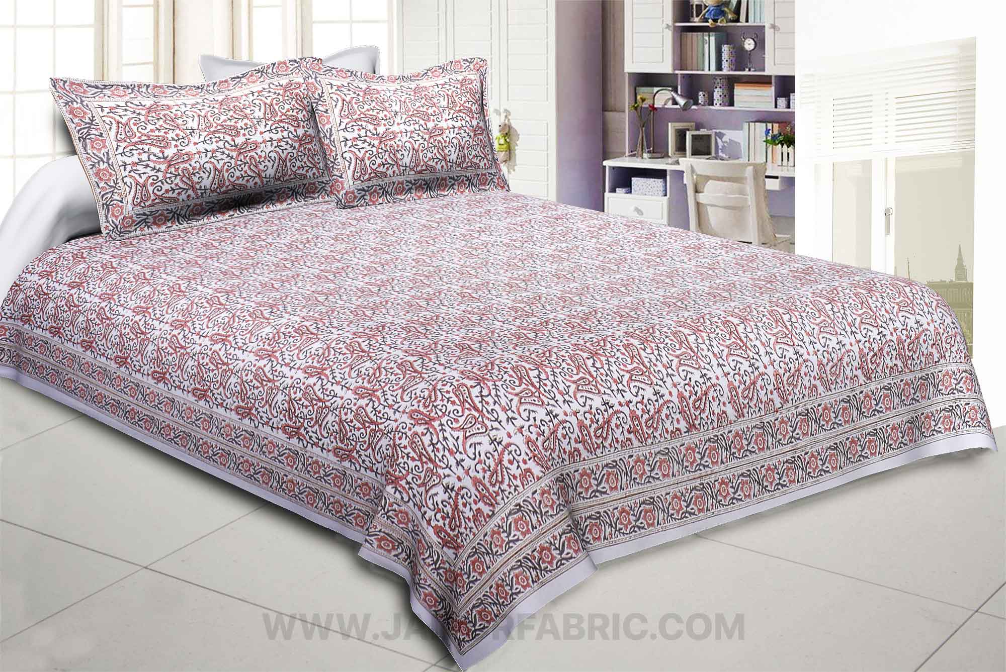 Diverging Paisley Brown King Size Bedsheet