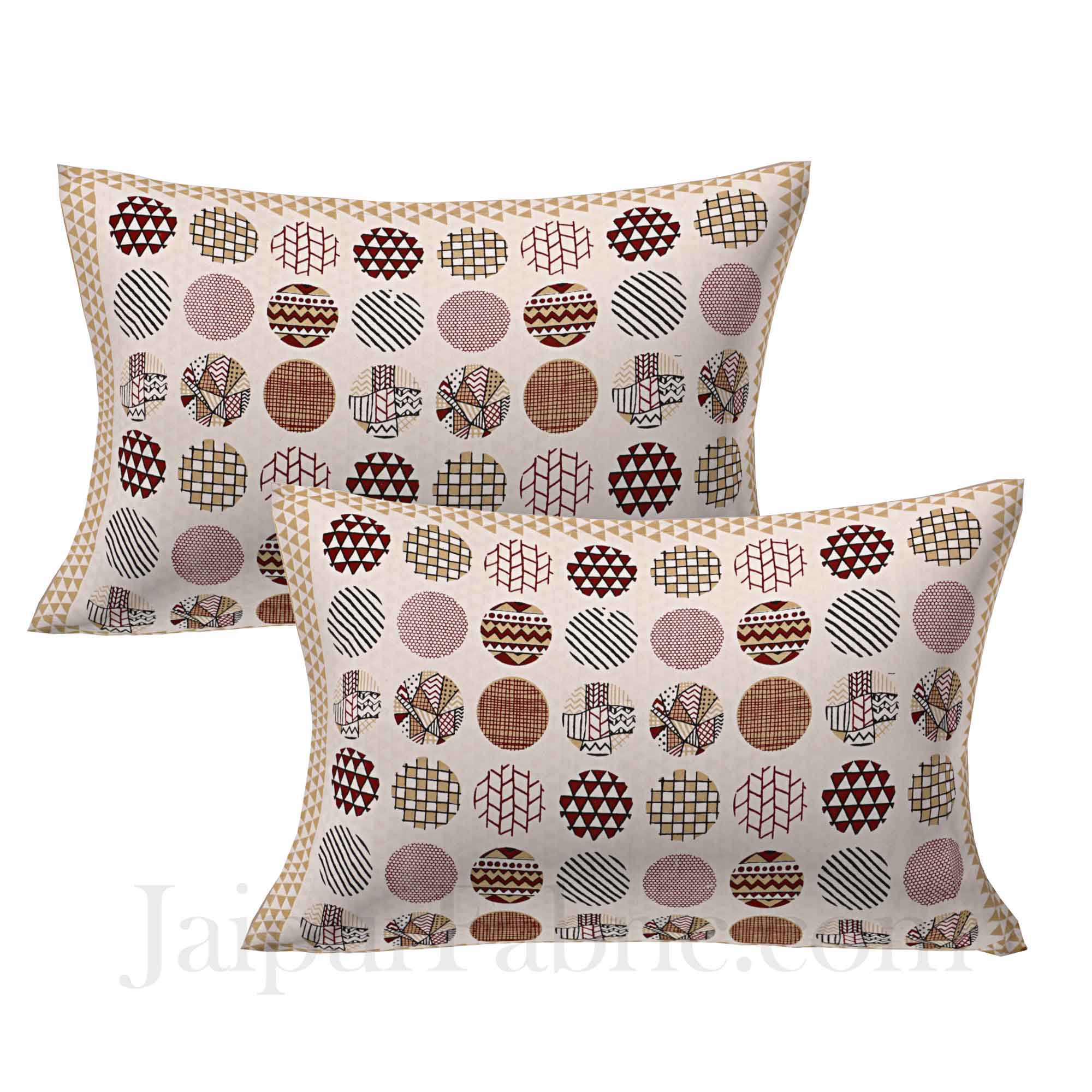 Trendy Polka Brown Cotton King Size Bedsheet