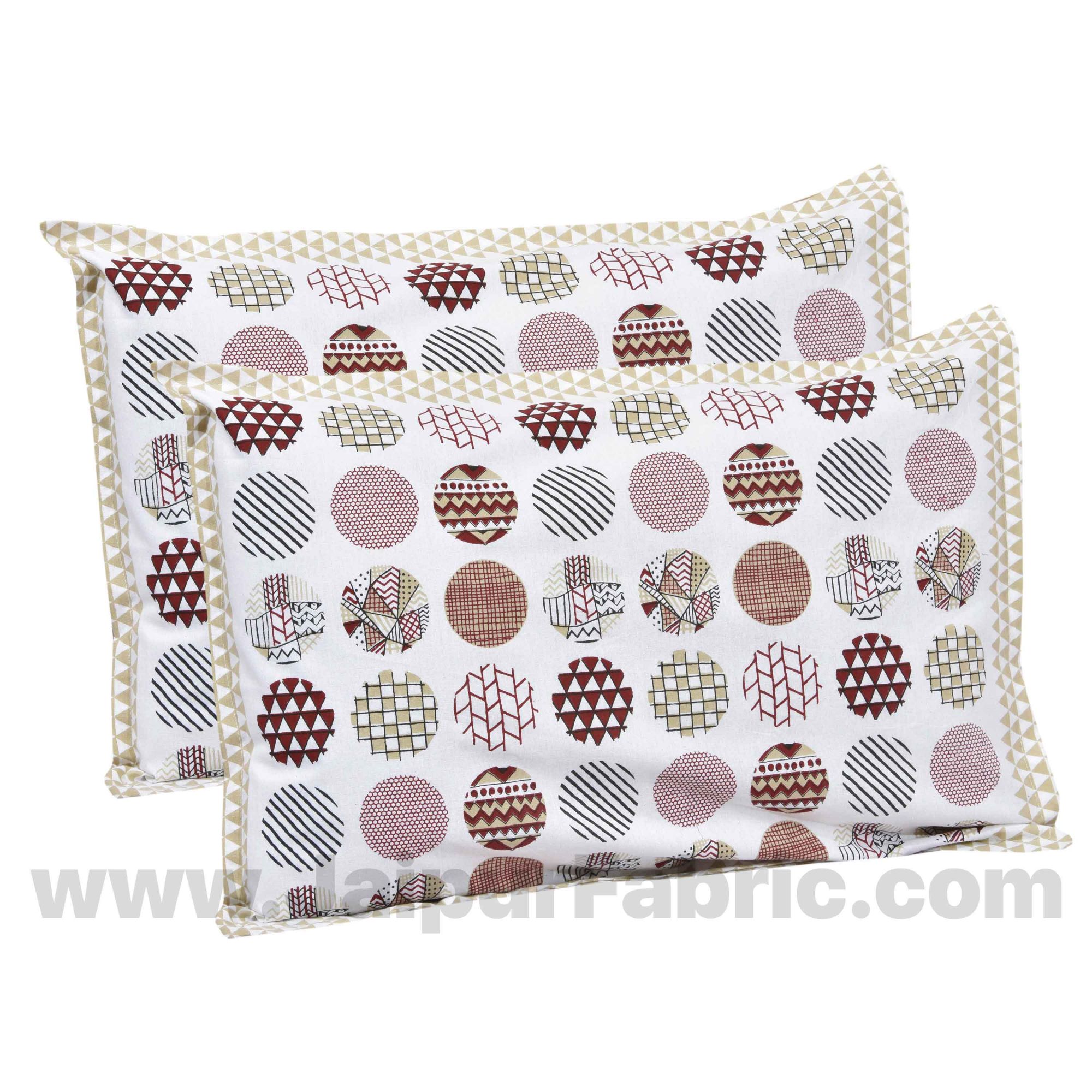 Trendy Polka Brown Cotton King Size Bedsheet