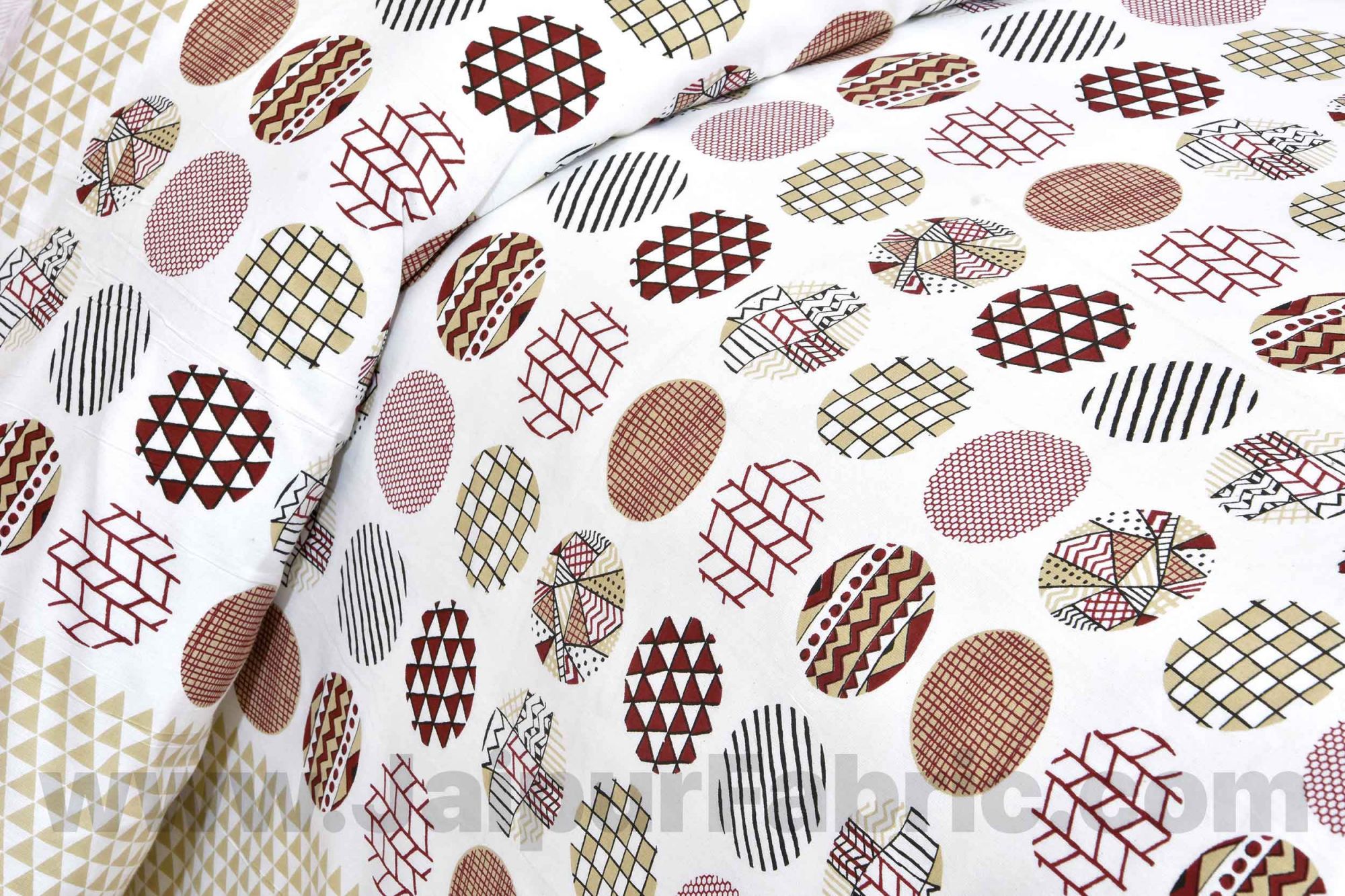 Trendy Polka Brown Cotton King Size Bedsheet